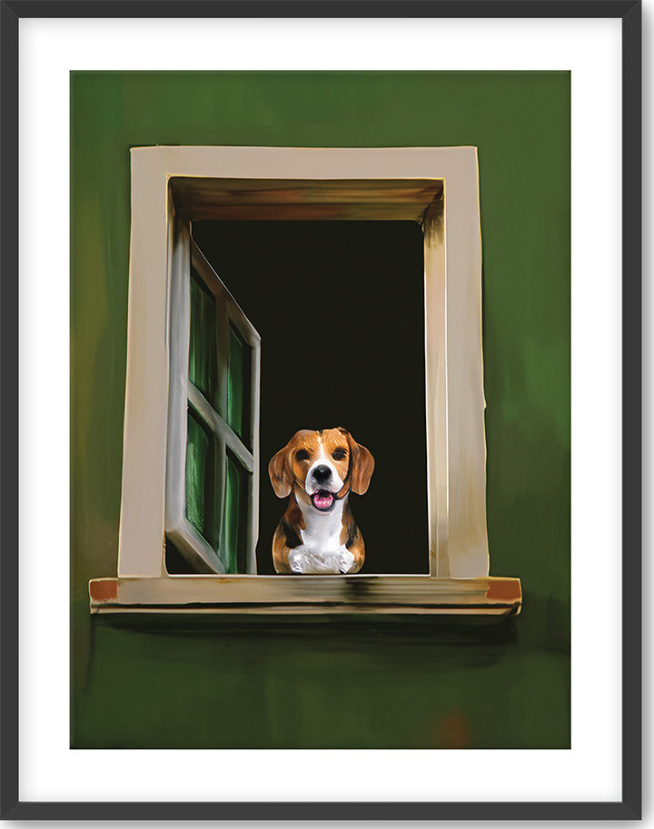 GREEN WINDOW - CUSTOM PET PORTRAIT